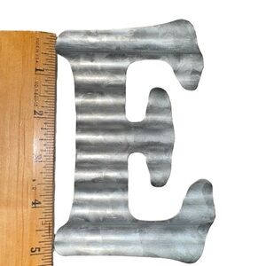 Galvanized Metal Letter “E” Wall Décor Rustic Farmhouse Industrial 5”
